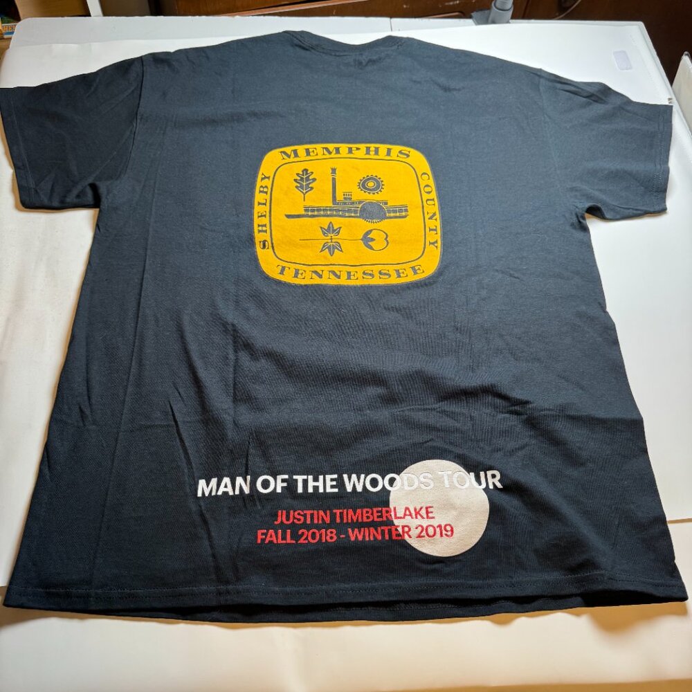Justin Timberlake Man Of The Woods Short Sleeve T-shirt Size XL Black Memphis